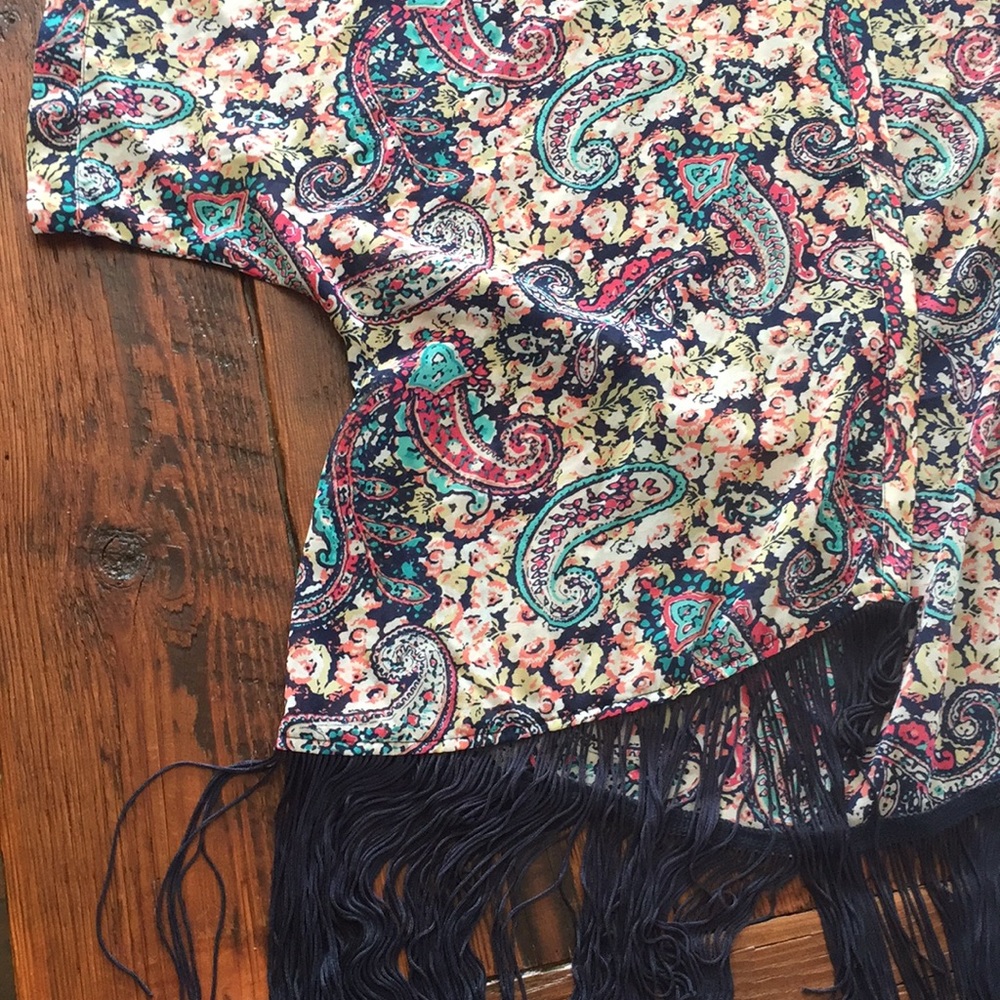Fringed kimono